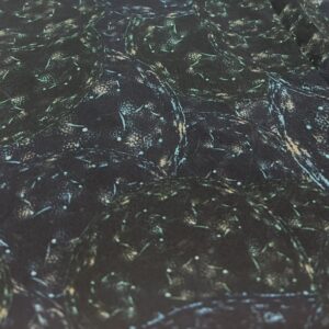 P215 - Dark Navy Georgette with Pine like Cone in Deep Green and Navy -100% Polyester - Georgette - 140cm wide - $18.00 per mtr