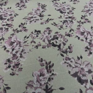 P228 - Georgette - Tan background with Rose Pink Flower Clusters - 150cm wide - $22.00 per mtr