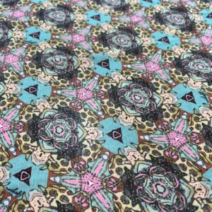 P237 - Chiffon - 100% Polyester - Abstract - in Aqua, pink, browns- 150cm wide - $18.00 per mtr