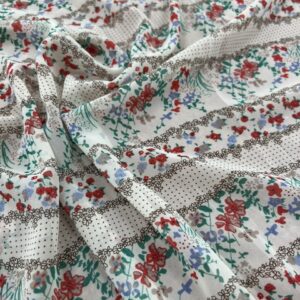 P248 - 100% Polyester - Chiffon - Flowers, Spots and Zip Zag across the fabric- 150cm wide - $16.00 per mtr