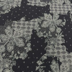 P275 - 100% Polyester - Chiffon - Black with Dark Green, Gold and sparkles- 148cm wide - $22.00 per mtr