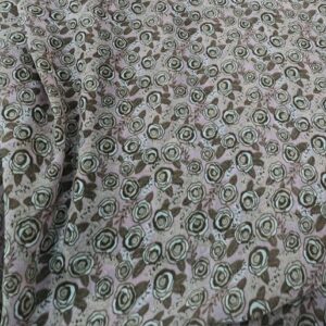 P280 - 100% Polyester - Georgette - Pink with Small Brown / Tan Roses  - 150cm wide - $16.00 per mtr