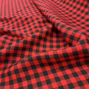 R112 - 100% Rayon -Red and Black 5mm Gingham - 145cm wide - $18.00 per mtr