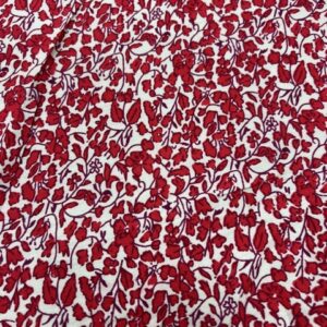 R122 - 100% Rayon -I Like this One - Cream Background with Rosie Red Flowers - 145cm wide - $22.00 per mtr